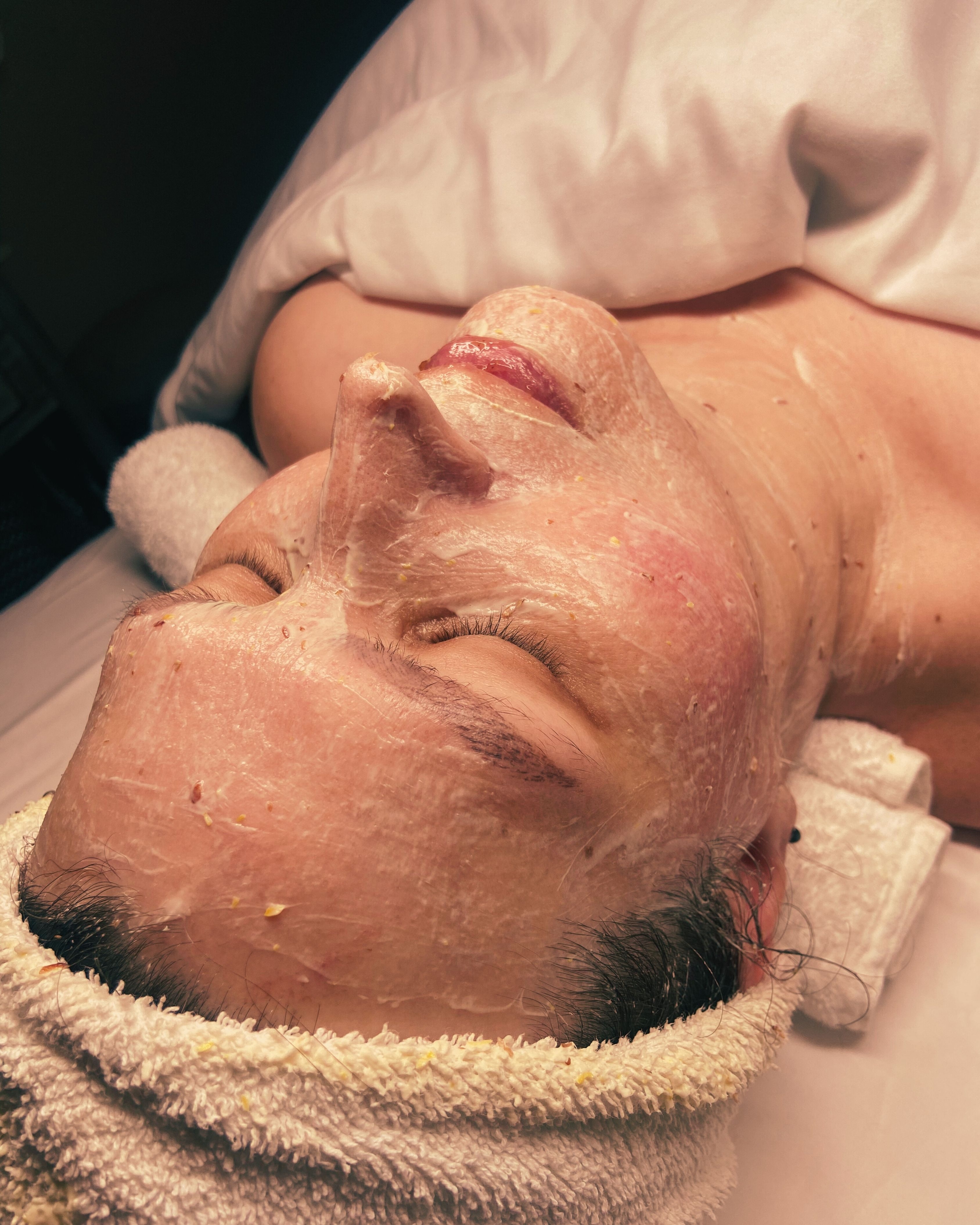 Women relaxing with a face mask on